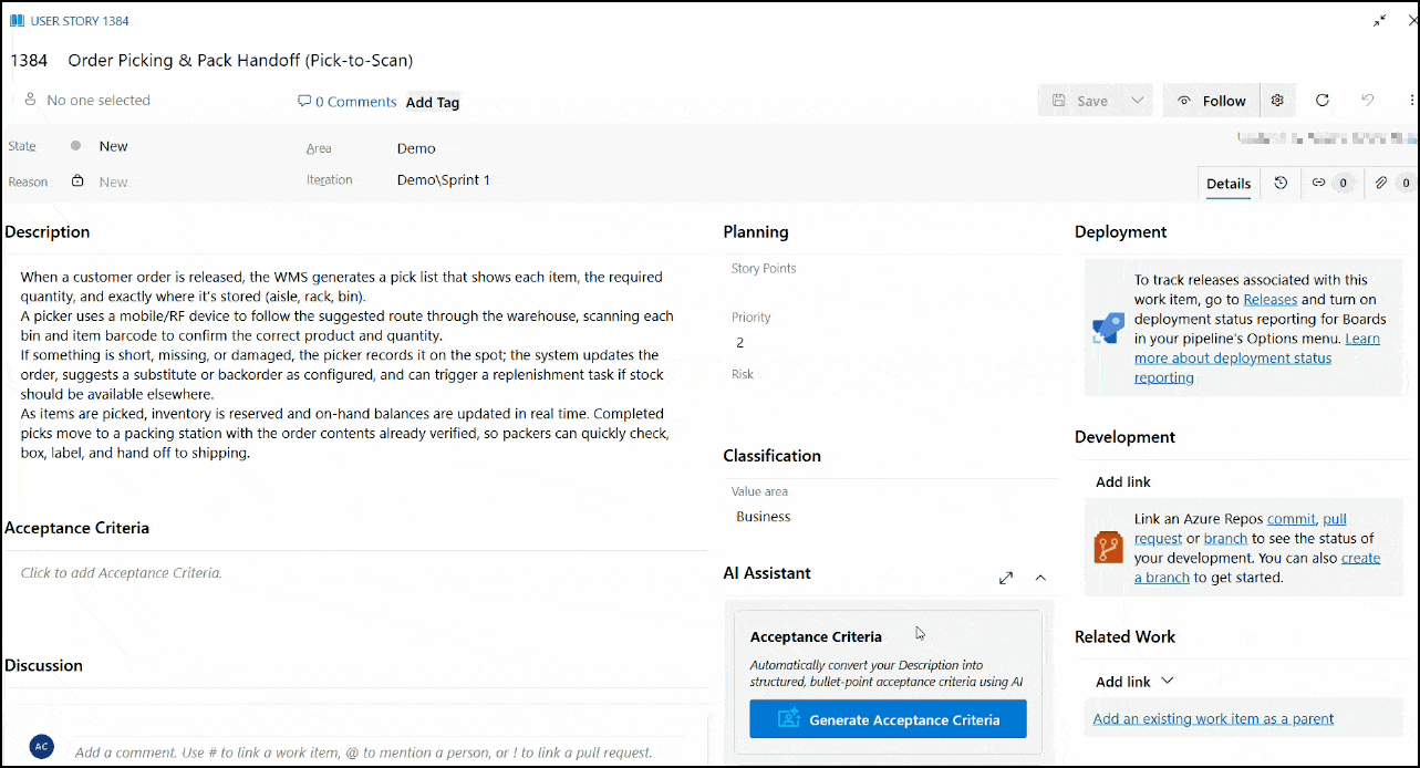 Acceptance Criteria Generation